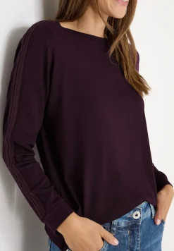 Shirt mit Gallonstreifen eggplant red