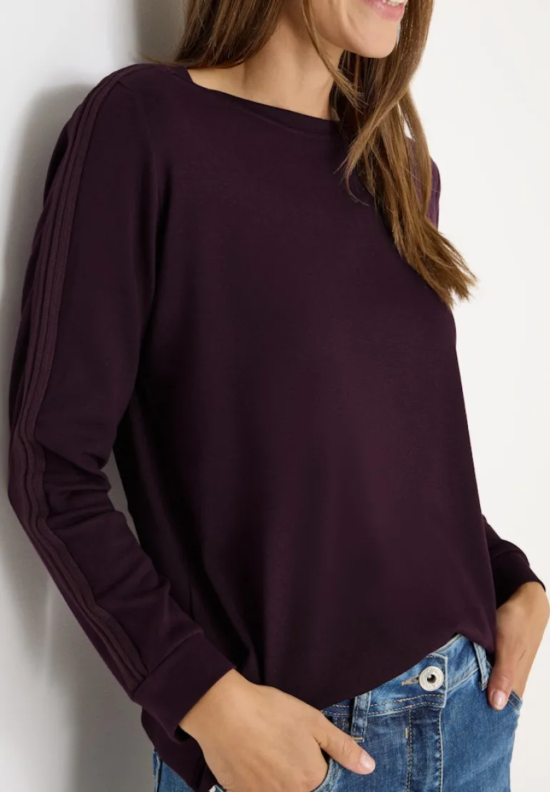 Shirt mit Gallonstreifen eggplant red