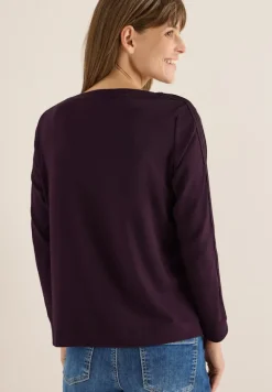 Shirt mit Gallonstreifen eggplant red