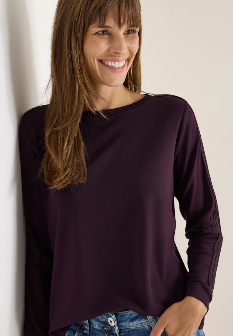 Shirt mit Gallonstreifen eggplant red