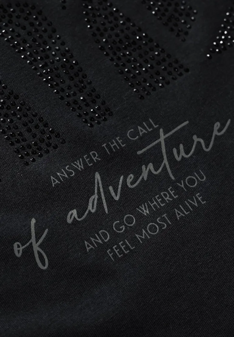 Shirt mit Glitzer-Motiv black