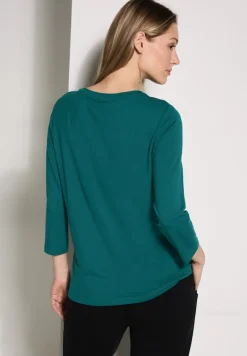 Shirt mit Glitzer-Motiv petrol green