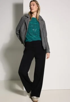 Shirt mit Glitzer-Motiv petrol green