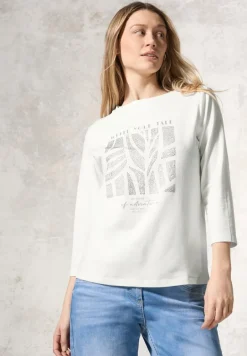 Shirt mit Glitzer-Motiv vanilla white