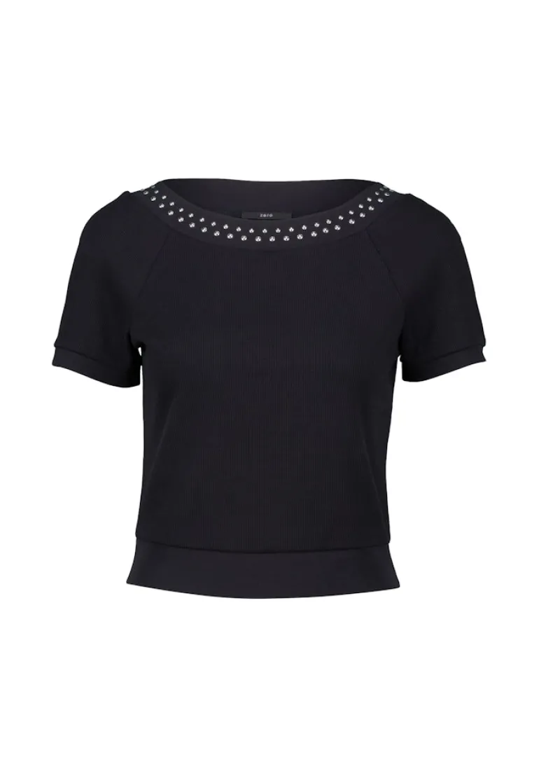 Shirt mit Nieten patch blacksilver