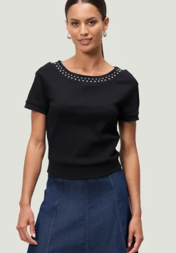 Shirt mit Nieten patch blacksilver