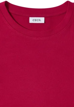 Shirt mit Rippstruktur beaujolais red