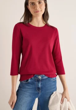 Shirt mit Rippstruktur beaujolais red