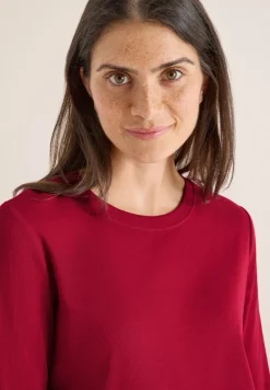 Shirt mit Rippstruktur beaujolais red