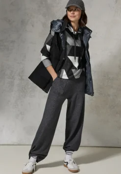 Shirt mit Schalkragen black melange
