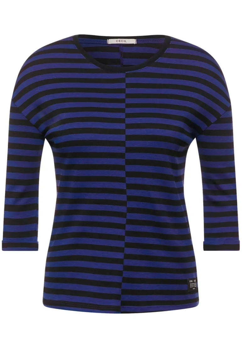 Shirt mit Streifen Muster cosmic blue