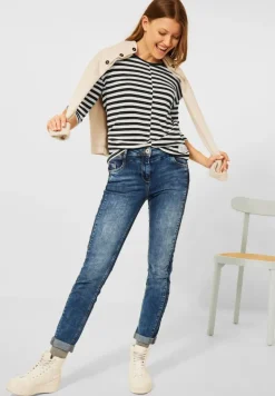 Shirt mit Streifen Muster dark vanilla white