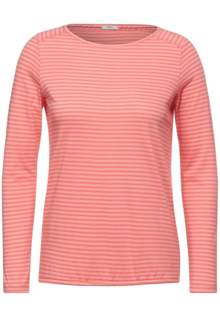 Shirt mit Streifen Muster rose pepper