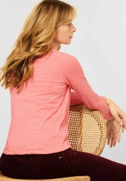 Shirt mit Streifen Muster rose pepper