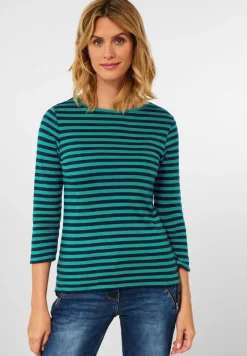 Shirt mit Streifenmuster smaragd green