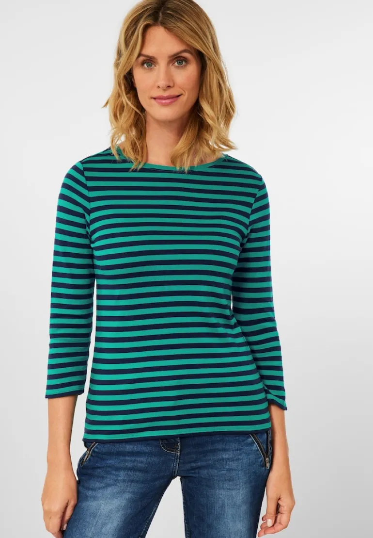 Shirt mit Streifenmuster smaragd green