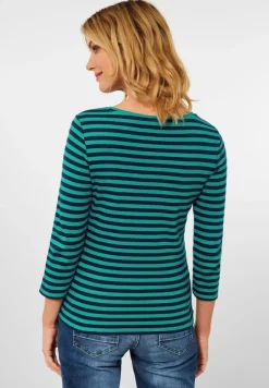 Shirt mit Streifenmuster smaragd green