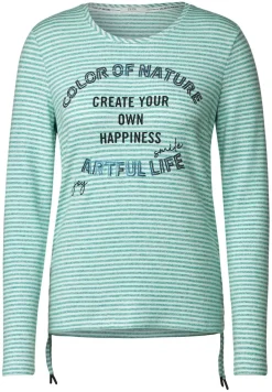 Shirt mit Streifenmuster smaragd green melange