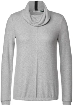 Shirt mit Volumenkragen mineral grey melange