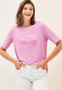 Shirt mit Wording Artwork cherry blossom pink