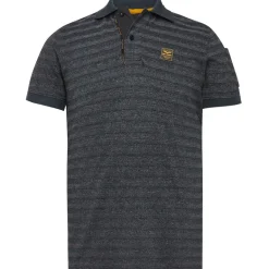 Short sleeve polo jacquard pique dark navy