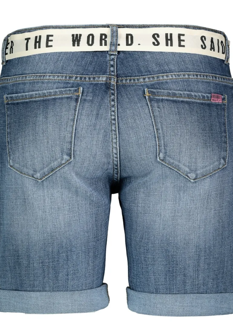 Shorts mit Stoffgürtel middle blue denim