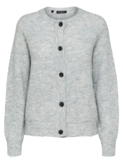SLFLULU LS KNIT SHORT CARDIGAN NOOS light grey melange