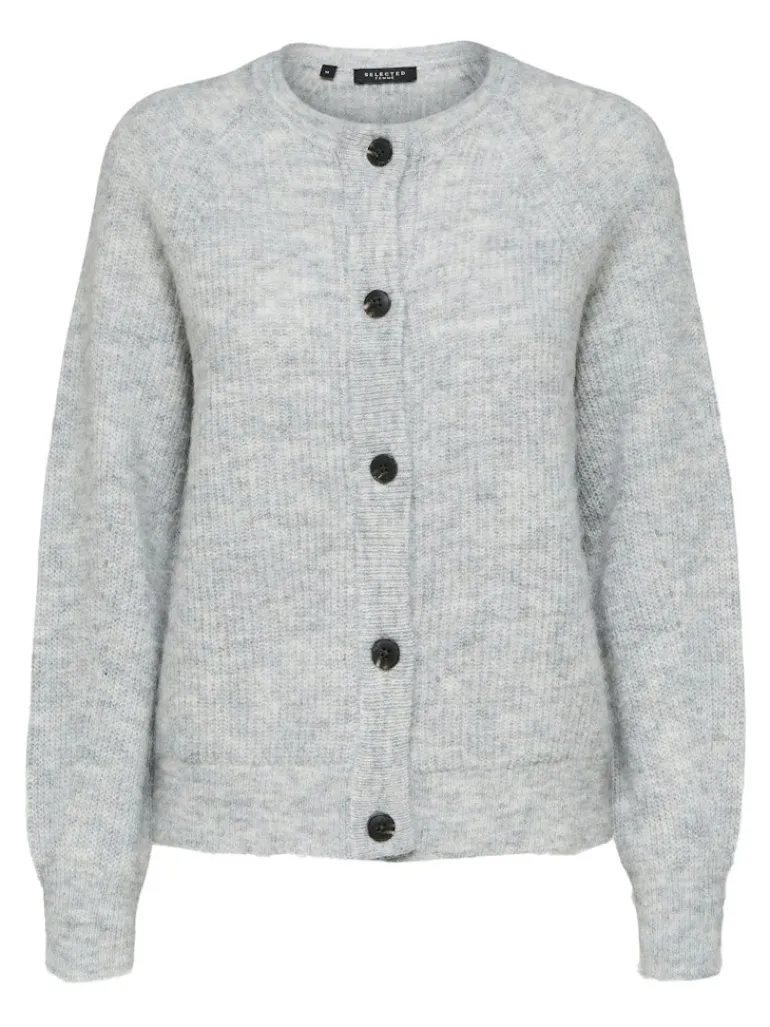 SLFLULU LS KNIT SHORT CARDIGAN NOOS light grey melange