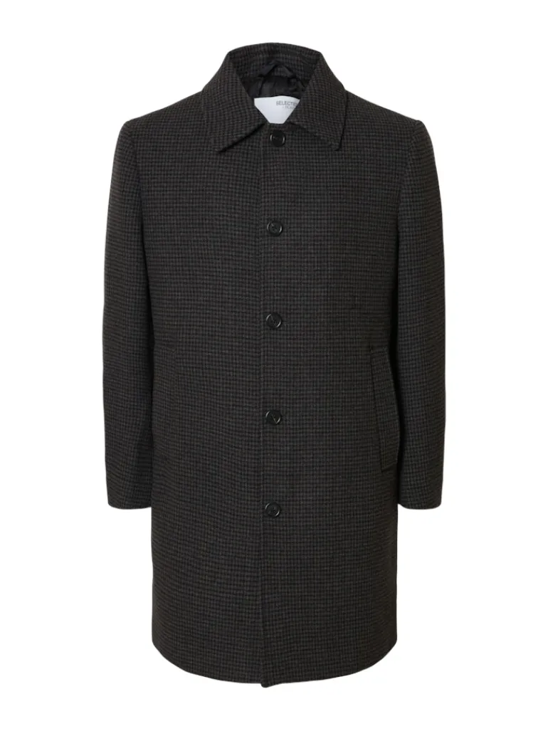 SLHARCHIVE WOOL BLEND CAR COAT dark grey