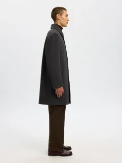 SLHARCHIVE WOOL BLEND CAR COAT dark grey
