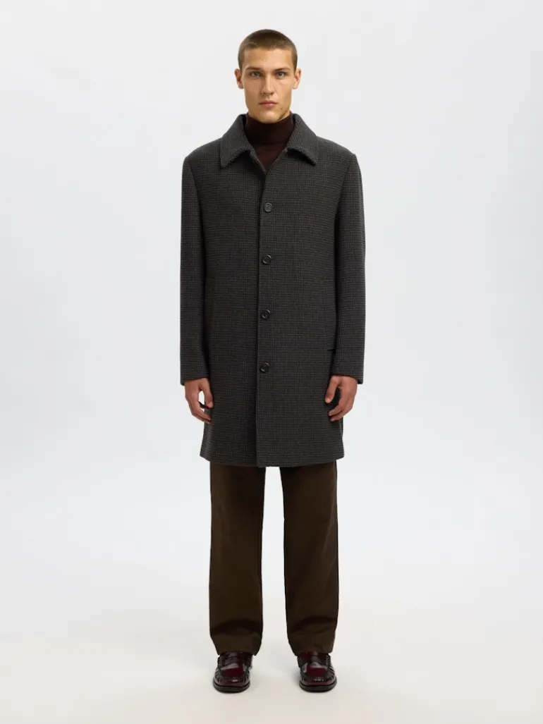 SLHARCHIVE WOOL BLEND CAR COAT dark grey