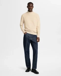 SLHAXEL LS KNIT ROLL NECK W oatmeal1
