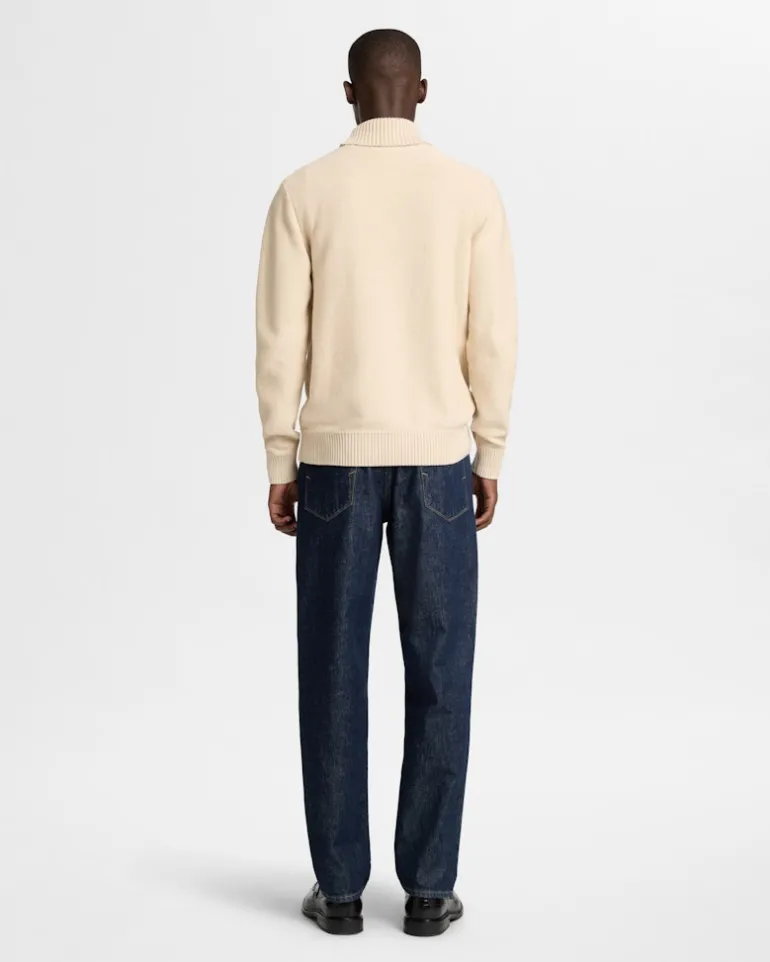 SLHAXEL LS KNIT ROLL NECK W oatmeal1