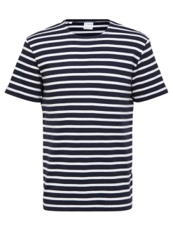 SLHBRIAC STRIPE SS O-NECK TEE NOOS navy blazer