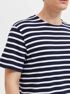 SLHBRIAC STRIPE SS O-NECK TEE NOOS navy blazer