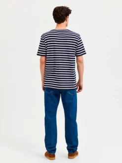 SLHBRIAC STRIPE SS O-NECK TEE NOOS navy blazer