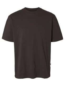 SLHCOLMAN SS O-NECK TEE NOOS chocolate torte