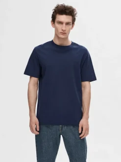 SLHCOLMAN SS O-NECK TEE NOOS navy blazer