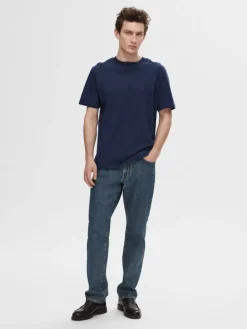 SLHCOLMAN SS O-NECK TEE NOOS navy blazer