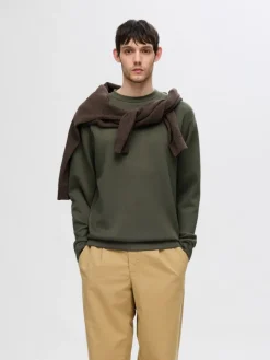 SLHEMANUEL SOFT CREW NECK SWEAT NOOS forest night