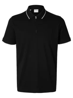 SLHFAVE SPORT ZIP SS POLO NOOS black
