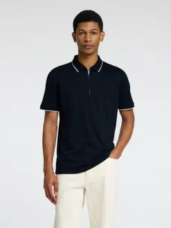 SLHFAVE SPORT ZIP SS POLO NOOS sky captain