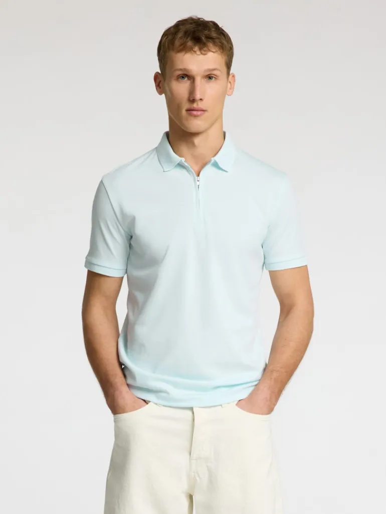 SLHFAVE ZIP SS POLO NOOS ice melt