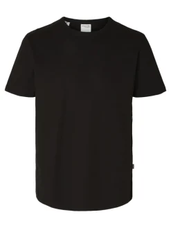 SLHJOSEPH PIQUE SS O-NECK TEE black