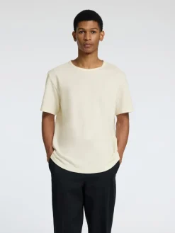 SLHJOSEPH PIQUE SS O-NECK TEE egret