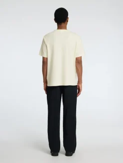 SLHJOSEPH PIQUE SS O-NECK TEE egret