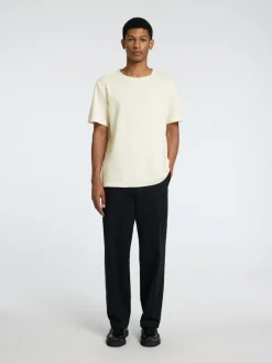 SLHJOSEPH PIQUE SS O-NECK TEE egret