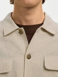 SLH-LEROY LINEN BLEND OVERSHIRT LS NOOS pure cashmere