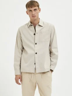 SLHLOOSEBLAS-LINEN OVERSHIRT LS W NOOS angora