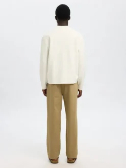 SLHMIKE LIGHT LS KNIT RELAXED MOCK NECK egret